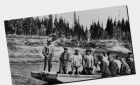 Cree men aboard a barge