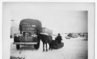 Horse and truck used for farm work at Moose Factory