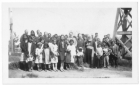 Cree people and politician visiting Moosonee in 1947